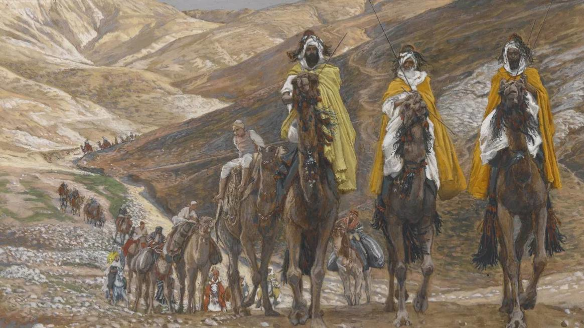 Artistic rendition of the caravan of the Wise Men at the time of the birth of Jesus
